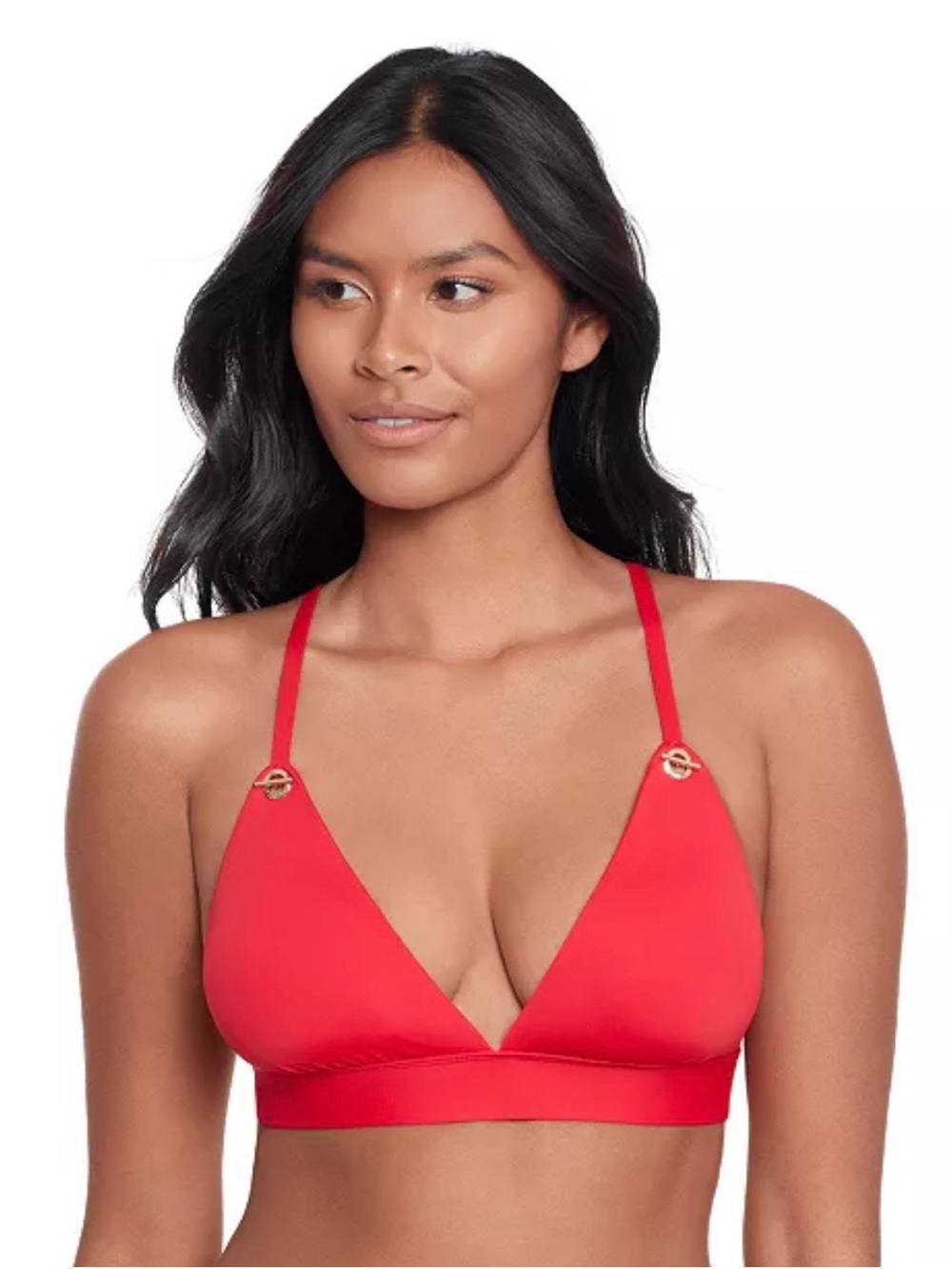 Lauren Ralph Lauren Toggle V-Neck Bikini Top NWT